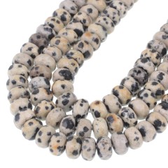 Dalmatian Jasper Faceted Rondelle Beads Strands, Approx 5x8mm, 38cm/strand