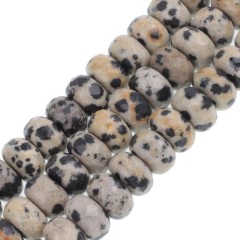 Dalmatian Jasper Faceted Rondelle Beads Strands, Approx 5x8mm, 38cm/strand