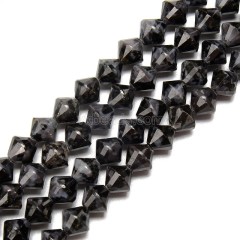 Indigo Gabro Faceted Bicone Beads Strands, Approx 8mm, 38cm/strand