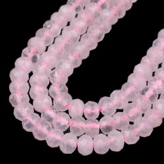 Rose Quartz Faceted Rondelle Beads Strands, Approx 4x6-5x8mm, 38cm/strand