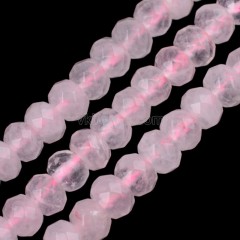 Rose Quartz Faceted Rondelle Beads Strands, Approx 4x6-5x8mm, 38cm/strand