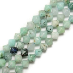 Chrysocolla Faceted Bicone Beads Strands, Approx 8mm, 38cm/strand