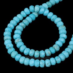 Blue Magnesite Faceted Rondelle Beads Strands, Approx 4x6-5x8mm, 38cm/strand