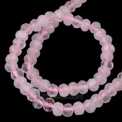 Rose Quartz Faceted Rondelle Beads Strands, Approx 4x6-5x8mm, 38cm/strand