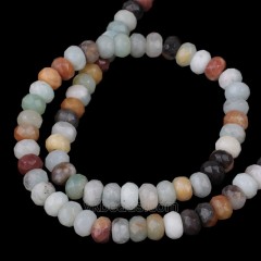 Multicolor Amazonite Faceted Rondelle Beads Strands, Approx 2x4-5x8mm, 38cm/strand