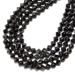 Indigo Gabro Faceted Bicone Beads Strands, Approx 8mm, 38cm/strand