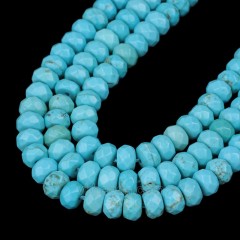 Blue Magnesite Faceted Rondelle Beads Strands, Approx 4x6-5x8mm, 38cm/strand
