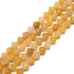 Yellow Jade Faceted Bicone Beads Strands, Approx 8mm, 38cm/strand