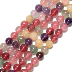 Super Seven Quartz Smooth Round Beads Strands, Approx 6-10mm, 38cm/strand