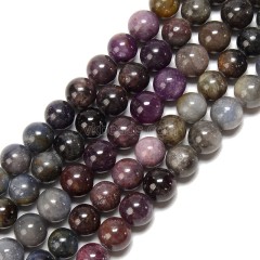 Multi Gemstones Smooth Round Beads Strands, Approx 6-10mm, 38cm/strand