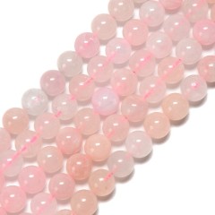 Pink Morganite Smooth Round Beads Strands, Approx 6-10mm, 38cm/strand