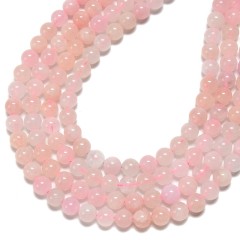 Pink Morganite Smooth Round Beads Strands, Approx 6-10mm, 38cm/strand
