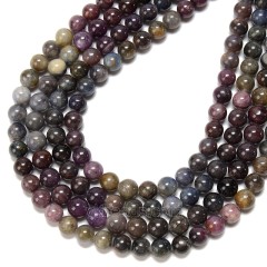 Multi Gemstones Smooth Round Beads Strands, Approx 6-10mm, 38cm/strand