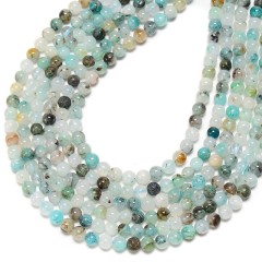 Chrysocolla Quartz Smooth Round Beads Strands, Approx 6-10mm, 38cm/strand