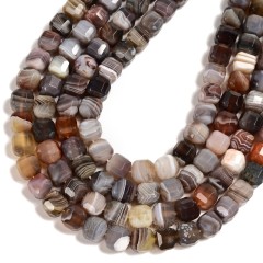 Botswana Agate Faceted Cube Beads Strands, Approx 8-9mm, 38cm/strand