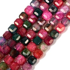Multicolor Agate Faceted Cube Beads Strands, Approx 8-9mm, 38cm/strand