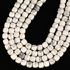 Howlite Faceted Cube Beads Strands, Approx 8-9mm, 38cm/strand