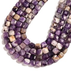 Charoite Faceted Cube Beads Strands, Approx 8-9mm, 38cm/strand