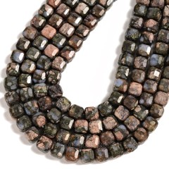 Que Sera/Llanite Stone Faceted Cube Beads Strands, Approx 8-9mm, 38cm/strand