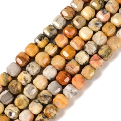 Crazy Lace Agate Faceted Cube Beads Strands, Approx 8-9mm, 38cm/strand