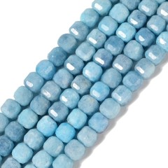 Lemon Jade Faceted Cube Beads Strands, Approx 8-9mm, 38cm/strand
