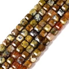 Green Opal Faceted Cube Beads Strands, Approx 8-9mm, 38cm/strand