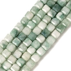 Quartzite Jade Faceted Cube Beads Strands, Approx 8-9mm, 38cm/strand