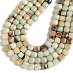 Amazonite Faceted Cube Beads Strands, Approx 8-9mm, 38cm/strand