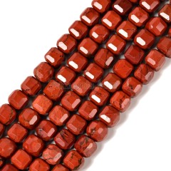 Red Jasper Faceted Cube Beads Strands, Approx 8-9mm, 38cm/strand