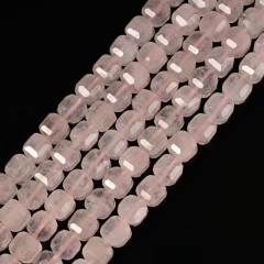 Rose Quartz Faceted Cube Beads Strands, Approx 8-9mm, 38cm/strand