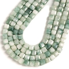 Quartzite Jade Faceted Cube Beads Strands, Approx 8-9mm, 38cm/strand