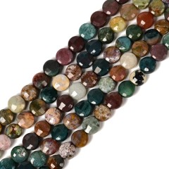Ocean Jasper Faceted Flat Round Disc/Coin Beads Strands, Approx 4mm, 38cm/strand