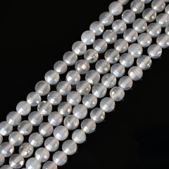 Grey Agate Faceted Flat Round Disc/Coin Beads Strands, Approx 4mm, 38cm/strand