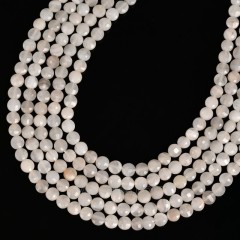 White Crazy Lace Agate Faceted Flat Round Disc/Coin Beads Strands, Approx 4mm, 38cm/strand