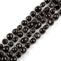Garnet Through-drilled Smooth Freeform Nugget Beads Strands, Approx 10-14x12-20mm, 38cm/strand