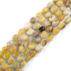 Yellow Opal Through-drilled Smooth Freeform Nugget Beads Strands, Approx 10-14x12-20mm, 38cm/strand