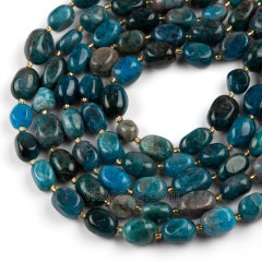 Apatite Through-drilled Smooth Freeform Nugget Beads Strands, Approx 10-14x12-20mm, 38cm/strand