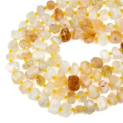 Citrine Center-drilled Faceted Freeform Nugget Beads Strands, Approx 10-14x12-20mm, 38cm/strand