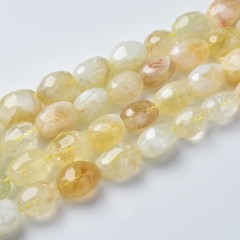 Citrine Through-drilled Faceted Freeform Nugget Beads Strands, Approx 10-14x12-20mm, 38cm/strand