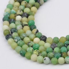 Chrysoprase Matte Round Beads Strands, Approx 4-10mm, 38cm/strand