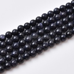 Blue Sandstone Smooth Round Beads Strands, Approx 4-12mm, 38cm/strand