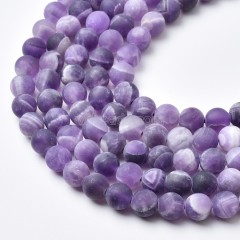 Chevron Amethyst Matte Round Beads Strands, Approx 4-12mm, 38cm/strand