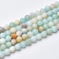 Multicolor Amazonite Faceted Round Beads Strands, Approx 4-12mm, 38cm/strand