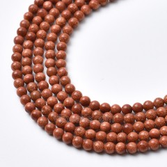 Gold Sandstone Smooth Round Beads Strands, Approx 2-3mm, 38cm/strand