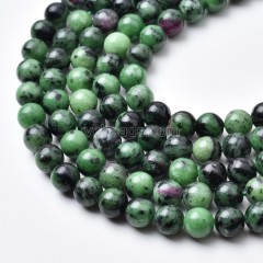 Ruby Zoisite Smooth Round Beads Strands, Approx 4-12mm, 38cm/strand