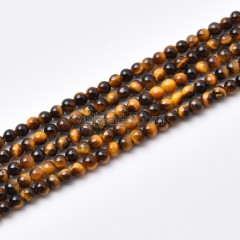 Yellow Tiger Eye Smooth Round Beads Strands, Approx 2-3mm, 38cm/strand