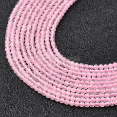 Rose Quartz Faceted Round Beads Strands, Approx 2-3mm, 38cm/strand