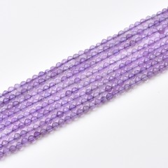 A Grade Amethyst Faceted Round Beads Strands, Approx 2-3mm, 38cm/strand