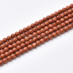 Gold Sandstone Smooth Round Beads Strands, Approx 2-3mm, 38cm/strand