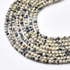 Dalmatian Jasper Faceted Round Beads Strands, Approx 2-3mm, 38cm/strand